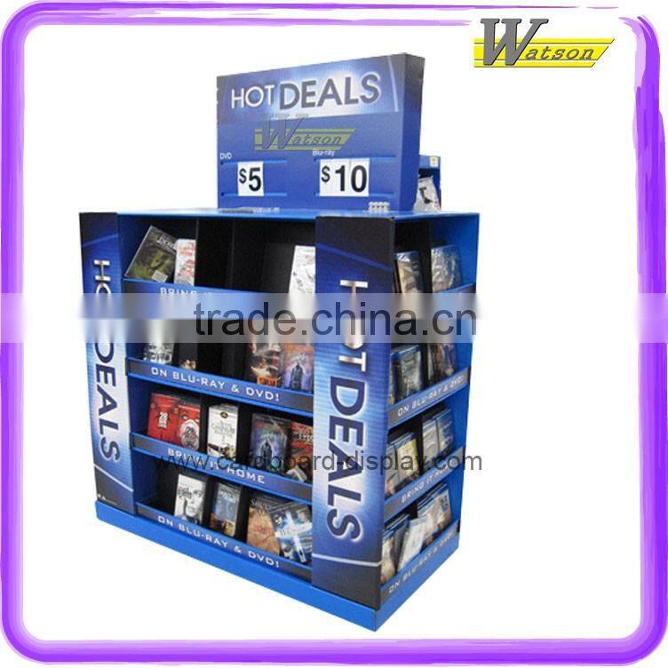 practical movie store cardboard display stand for DVD