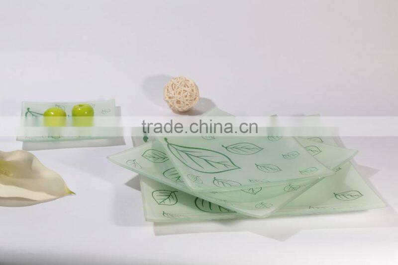 Advertising gift Customized tempered glass vegetables plate