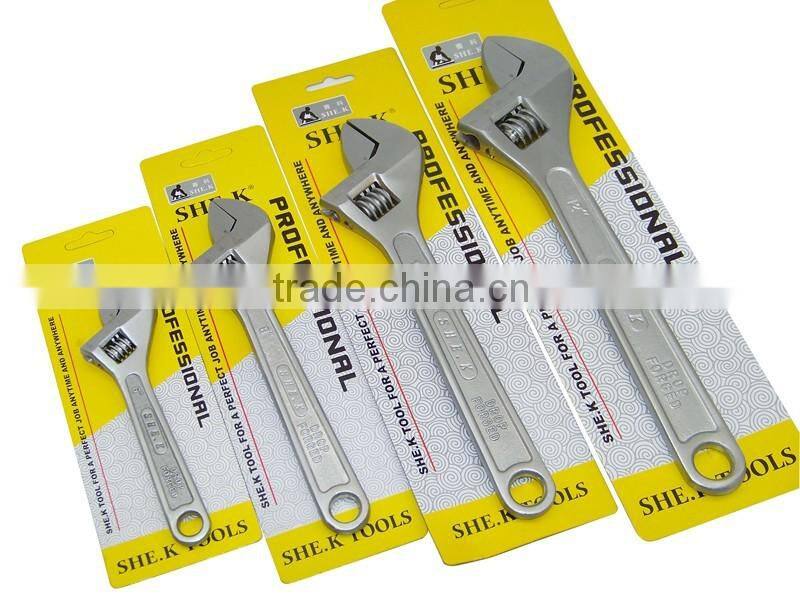 Pearl nickel polished hand tools adjustable wrench