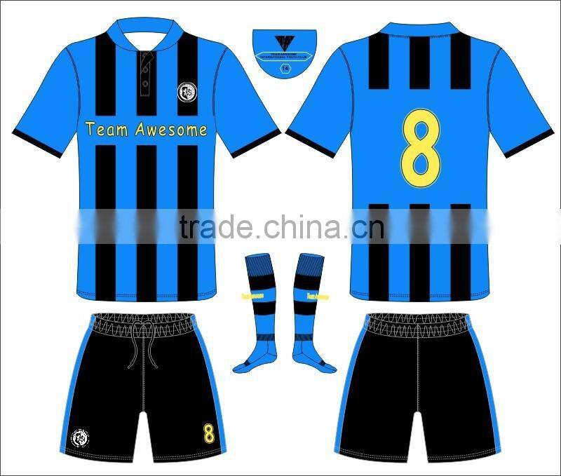latest design custom yellow soccer jersey uniform set