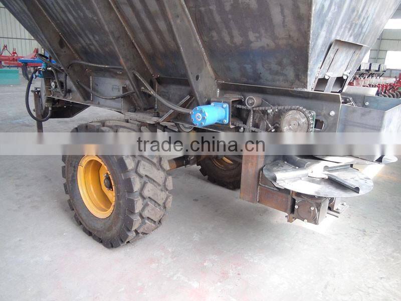 tractor linked fertilizer spreader trailer