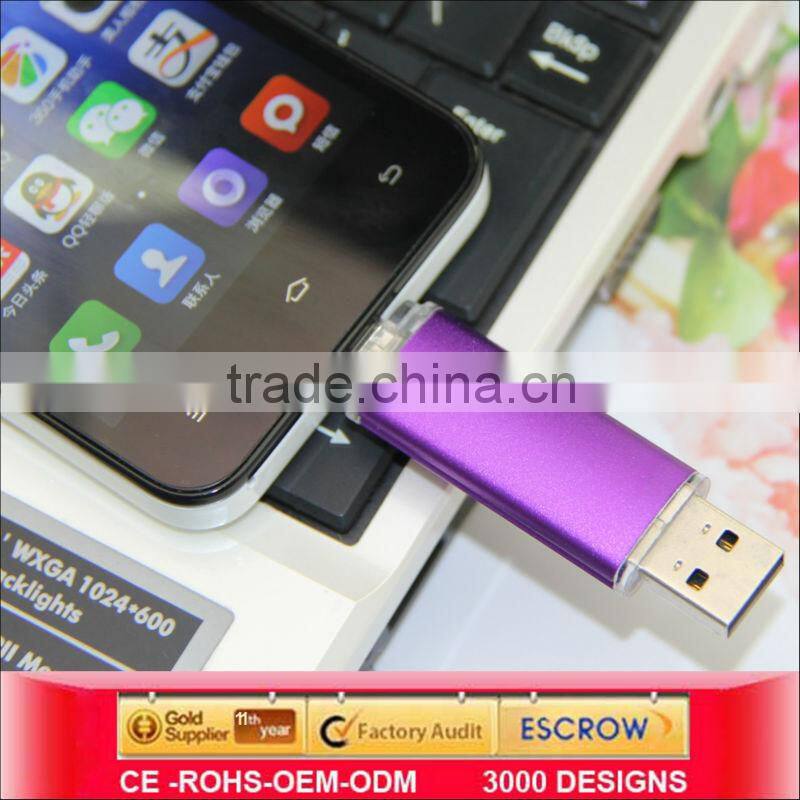 2014 High Quality Free Sample Otg Usb Flash Drive 32Gb