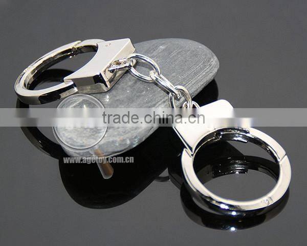 Mini Handcuff Shaped Promotional Zinc Alloy Silver Metal Handcuffs Key Chain