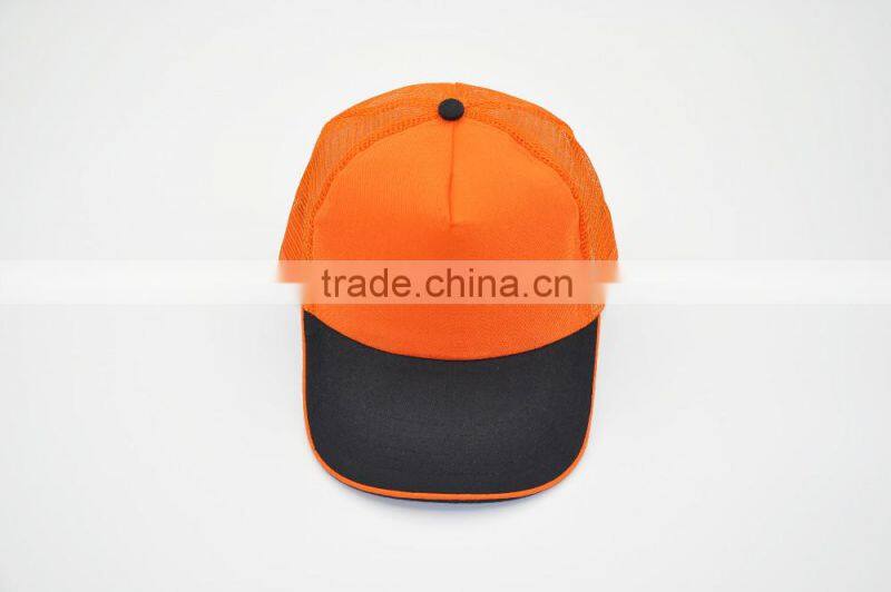 High Quality 100% Cotton Curve Sandwich Promotional Custom Blank White Cap 5-panel Cap