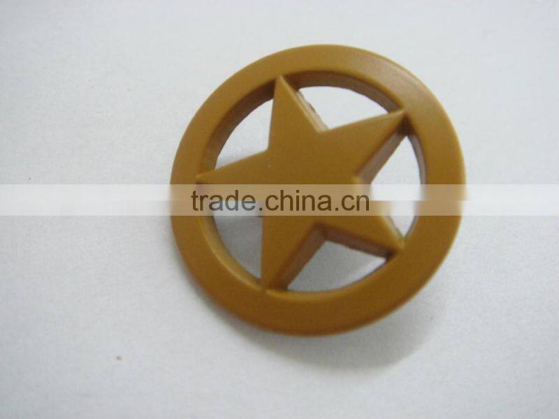 20mm five star design metal snap button with yellow color for kids