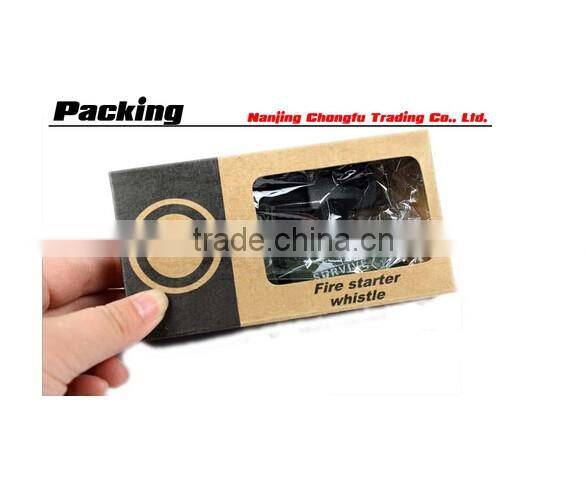 2016 survival magnesium lighter flint stone set with whistle for outdoor camping