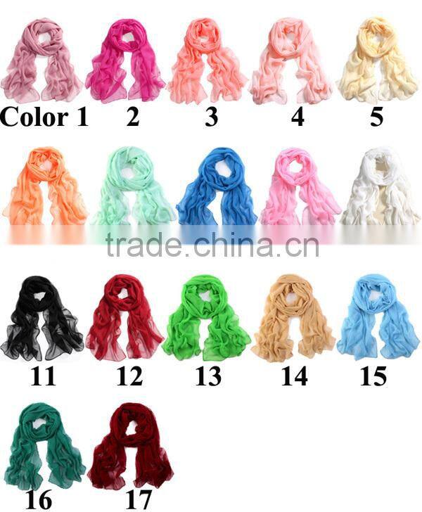 fashion hot sell solid color georgette scarf