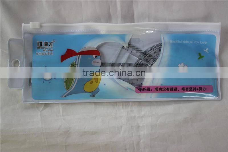 Great Plastic Transparent Fashion Encouraagement Ruler Set for Student