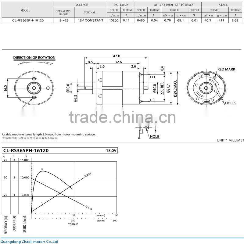 factory direct sale made in china dc motor for precision instruments