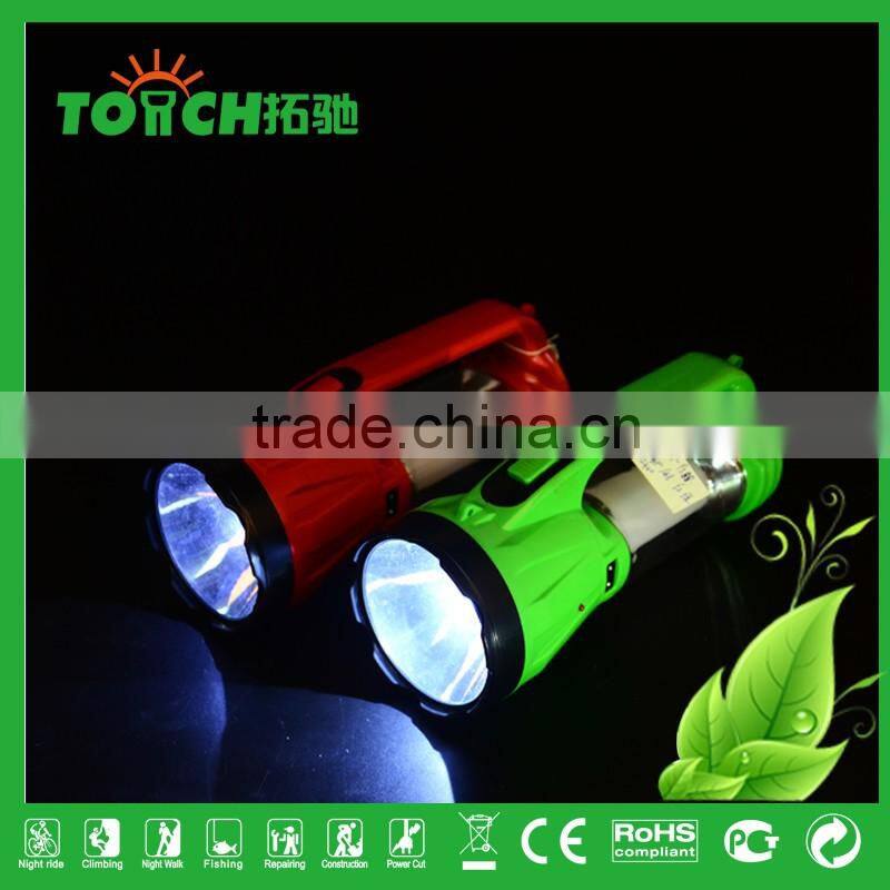 2 in 1 LED Portable Light Plastic Portable Camping Light Solar Rechargeable Lantern Lamp Torch