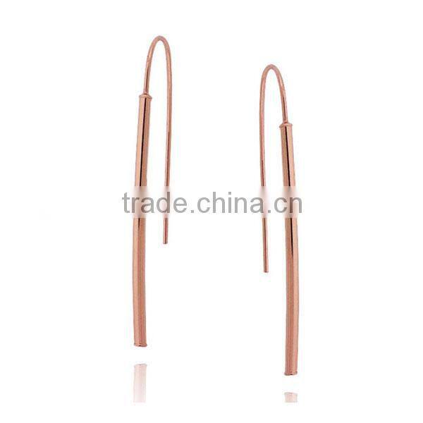 High quality 925 Sterling Silver Stick Drop earrings 18K gold earrings