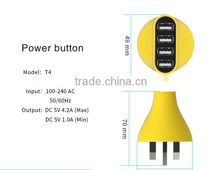 High power charger AC 5V 2A portable USB wall charger for ipad charger(T4)