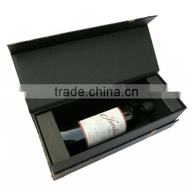 Hot stamping and decorated with ribbon laminating paper gift box for wine packaging supplier in Guangzhou China