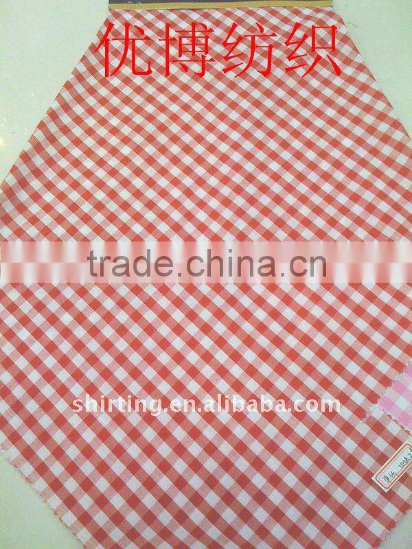 100% cotton yarn dyed gingham check fabric for Men's shirts,ladies' shirting,kids' clothing