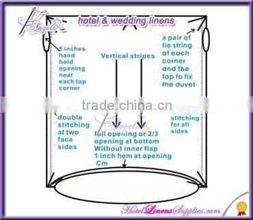 330TC white plain sateen luxury high thread counts duvet covers for 5-star luxurious hotels