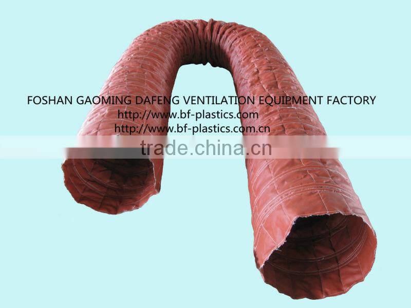 Red fiberglass insulated duct heat resistant