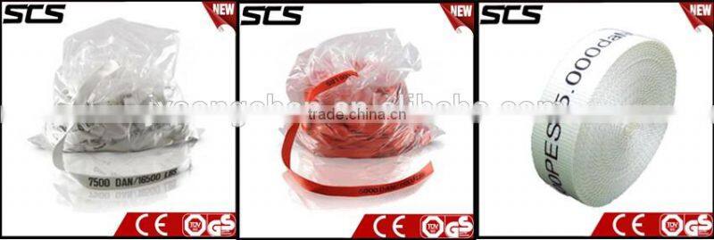 5000kg 40mm polyester flat woven webbing lashing material for container