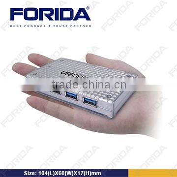 Square high Speed 6 port usb 3.0 hub for computer accessory 6 ports fine hub
