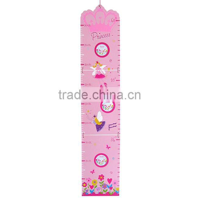 Kids room decro growth chart to height measurement with cartoon printing