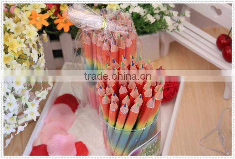 Triangle Jumbo wooden 4C-mixed color pencil in pvc tube