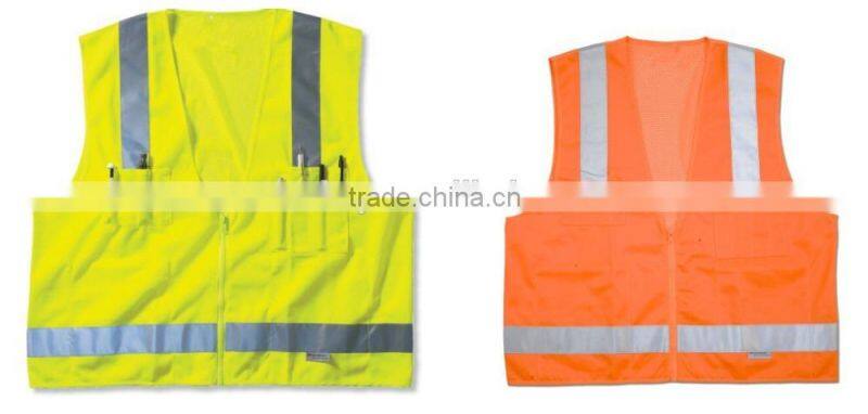 high visibility 3M scotchlite reflective multi pockets work vest 3m reflective jacket