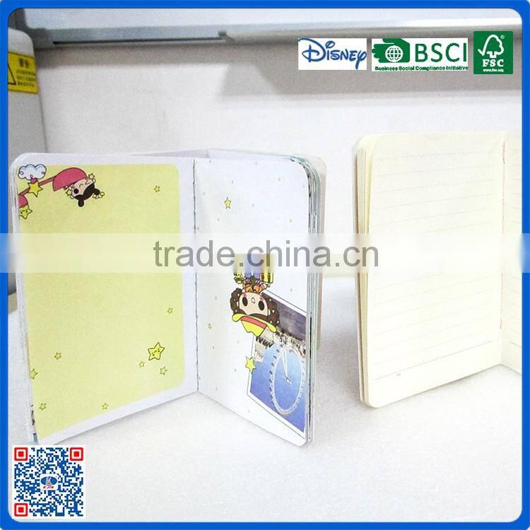 2016 wholesale PVC plastic cover kids notebook a6 size for promotion gifts