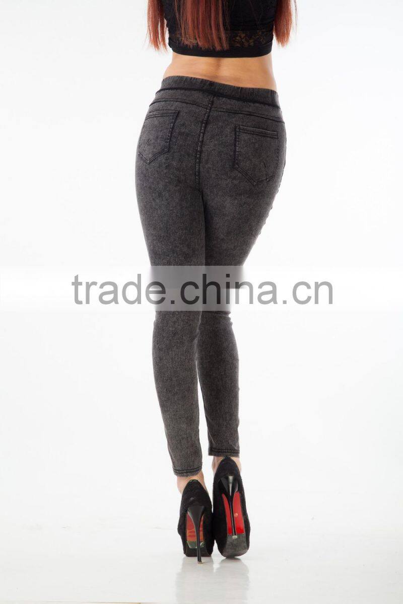 2015 New Fashion Black Jeans Woven Leggings