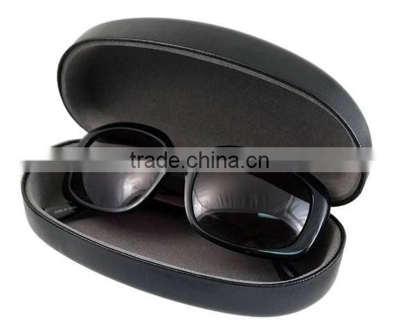 Black hard aluminium clamshell glasses case