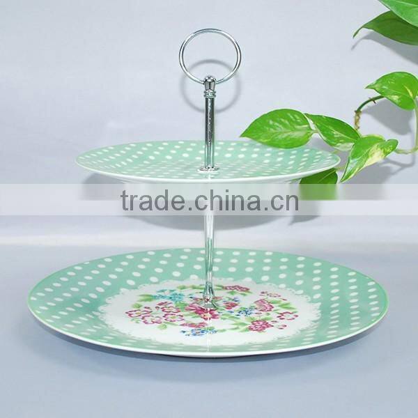 Porcelain home cake stand,China pocerlain dinner plate,cholocalate cake plate