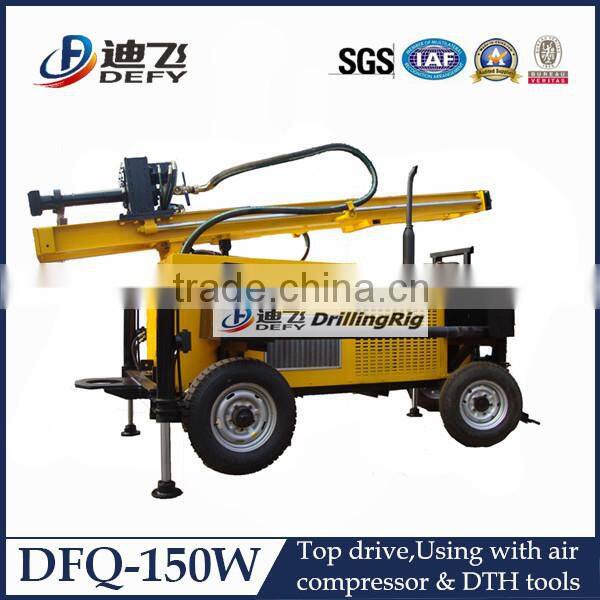 Borehole rock drilling machine DFQ-150W portable water well drilling rigs for sale