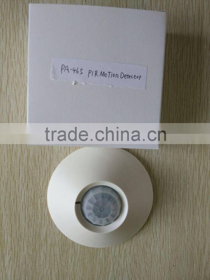 Ceiling dual optics PIR motion detector,detective diameter is 7M wide-angle 360