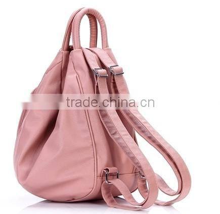 Fashion design Shoulder bag lady leather backpack multifunction pink handbag
