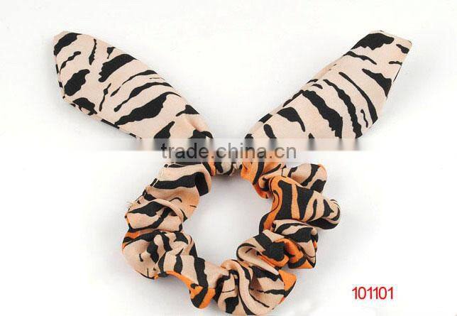rabbit ear tiger print scrunchies