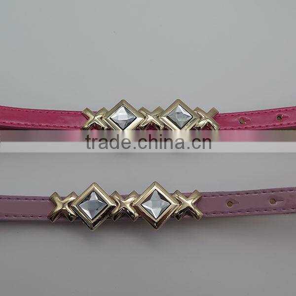 Lady's fashion skinny belt with glass for dress