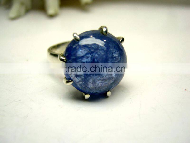 Ruby & Aquamarine Rough Natural Gemstones Rings, Matt Finish Adjustable Rings, 925 Solid Sterling Silver Rings