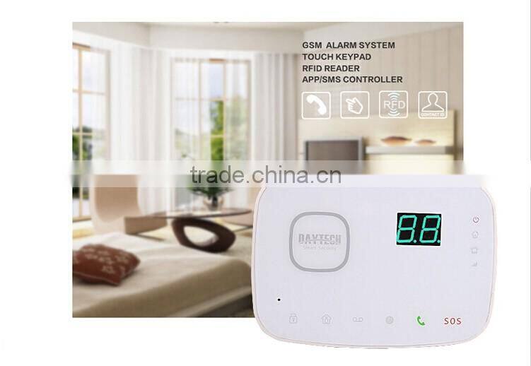 GSM alarm system touch keypad RFID reader APP/SMS Controller