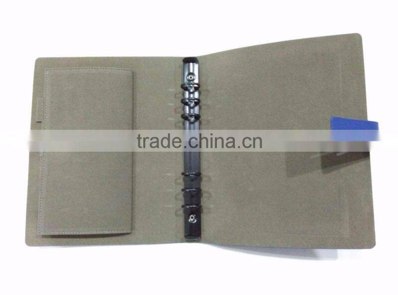 Hot sale leather notebook with black rings