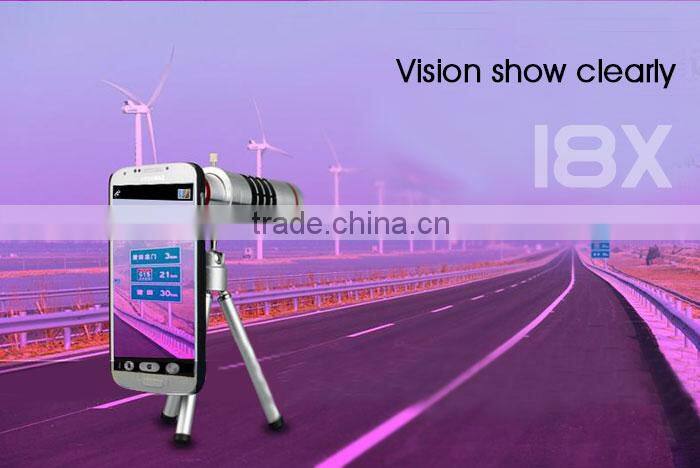Adjustable 18X Optical Aluminum zoom camera Telescope lens for htc