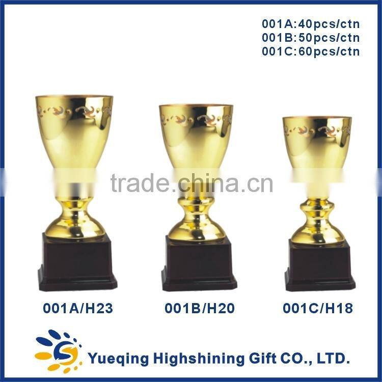 Wholesale student promotional small trophies 001ABC all school activity metal awards trophy
