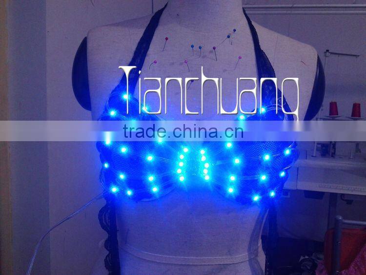 led light bra for nightclub/luminous bra sexy full color change/hot sexy bra for dancer
