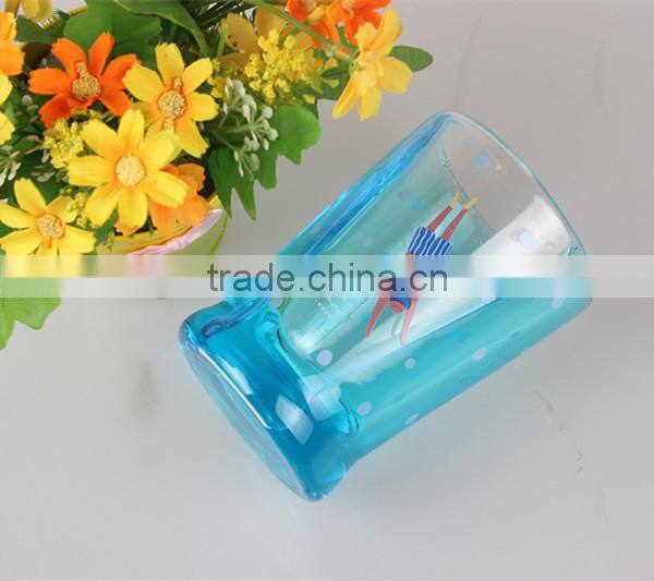 New Arrival Wholesale Customized Logo Double Wall Glass Cup For Coffee Tea Drinking