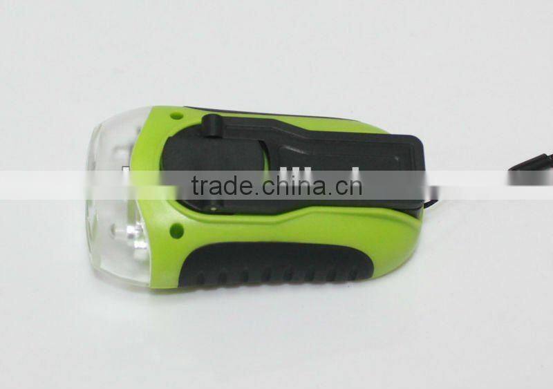 3LED Plastic Colorful Dynamo Flashlight
