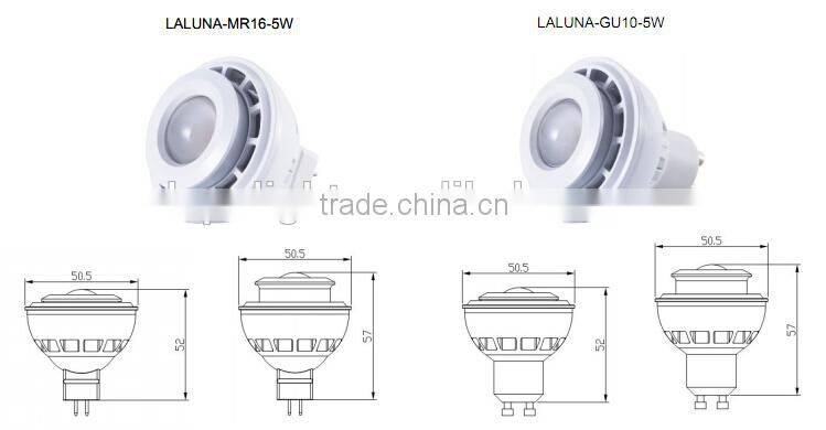 Upgrade CRI92 super brightness dimmable gu10 220v cob led spot light 3 years warranty