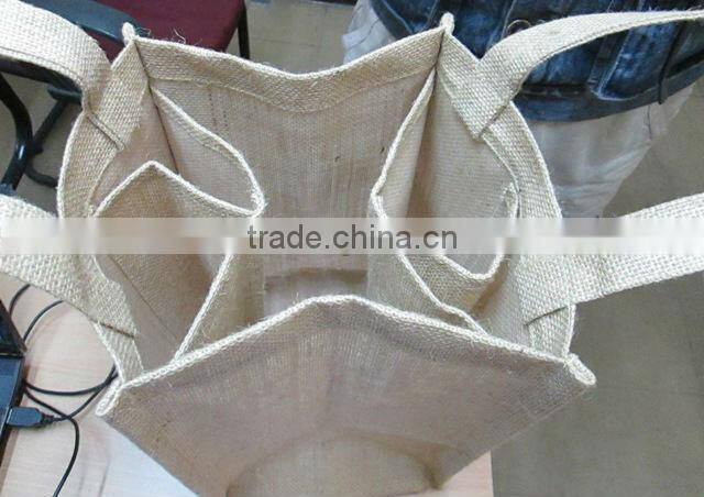 4 Bottle Natural Jute Wine bag