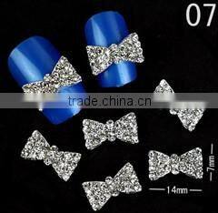 2016 High Fashion New Trends 3d metal nail decoration beauty style bow tie rhinestone nail art&design pictures