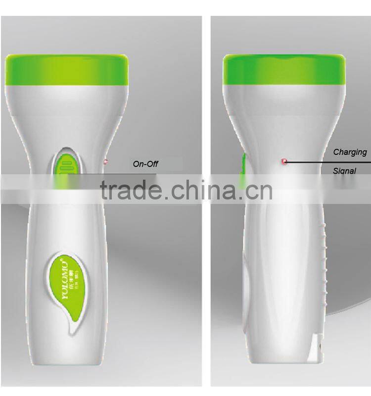 White rechargeble 1 LED torch light rechargeable portable lamp torch