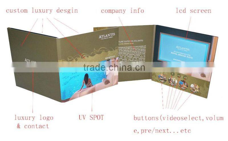 shenzhen factory wholesale 7 inch HD Digital advertising lcd video greeting card