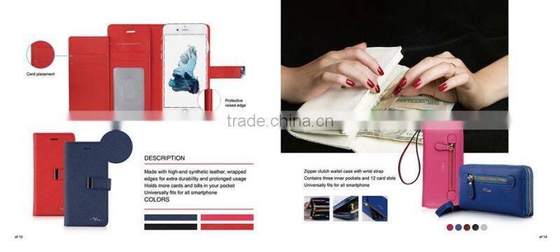 C&T Detachable Leather PU Flip Wallet Case Folio Stand Cover for HTC 10