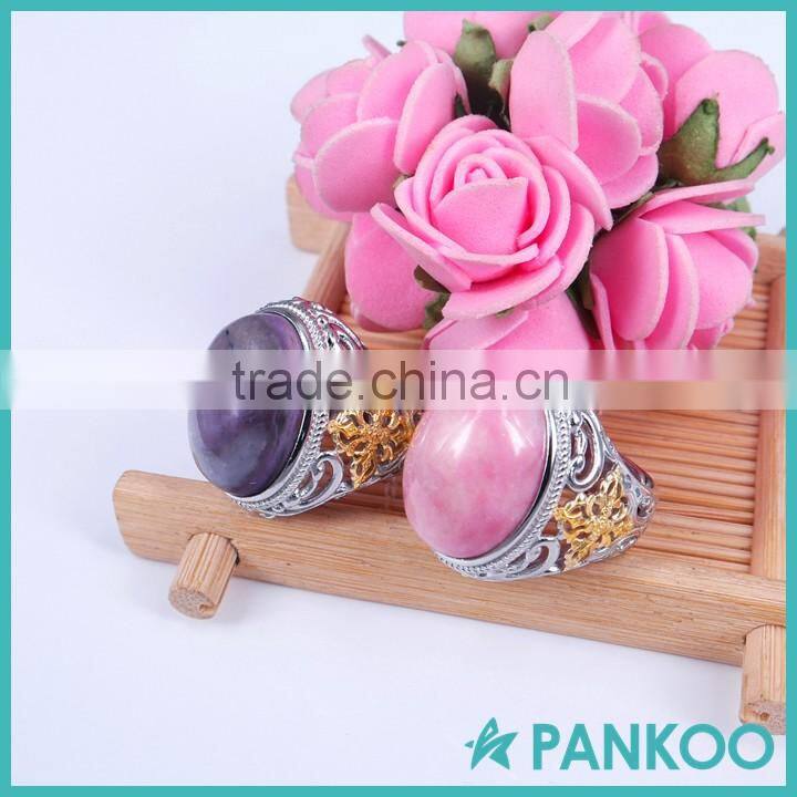 Facory direct sale 15*20mm 925 sterling silver natural stone ring jewelry