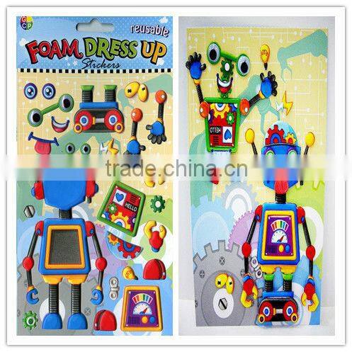 Dress up vinyl stickers wholesale , DIY/3D EVA dress up sticker